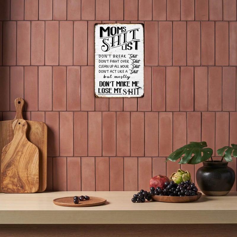 CrazySign Funny Home Sign Kitchen Door Wall Decor - Moms Shit List Kitchen Sign 8 x 12 Inch (223) - Image 5